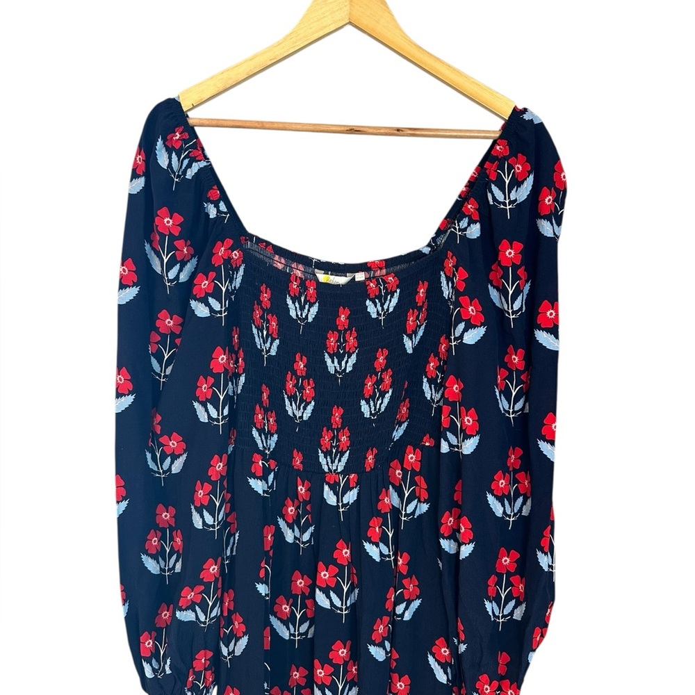 Boden Navy Floral Maxi Dress with Red Tulip Print - Picture 4 of 9